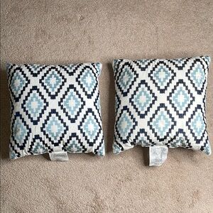 Blue and Black Geometric Accent Pillows